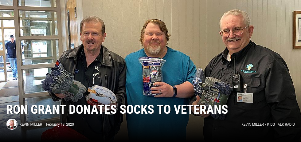 Ron Donates Socks To Veterans
